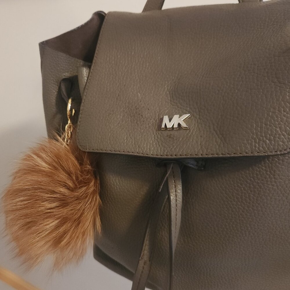 FURbably  Fabulous! Michael Kors FAUX FUR Bag Charm NEW Brown AUTHENTIC